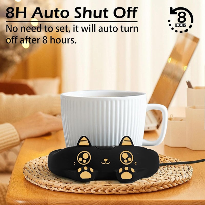 PUSEE Mug Warmer,Coffee Warmer for Desk Candle Warmer Auto Shut Off,Coffee Cup Warmer with 3 Temp Settings,Electric Beverage Warmer Plate for Coffee,Tea,Water Milk and Cocoa(Not Include Cup) - Image 5